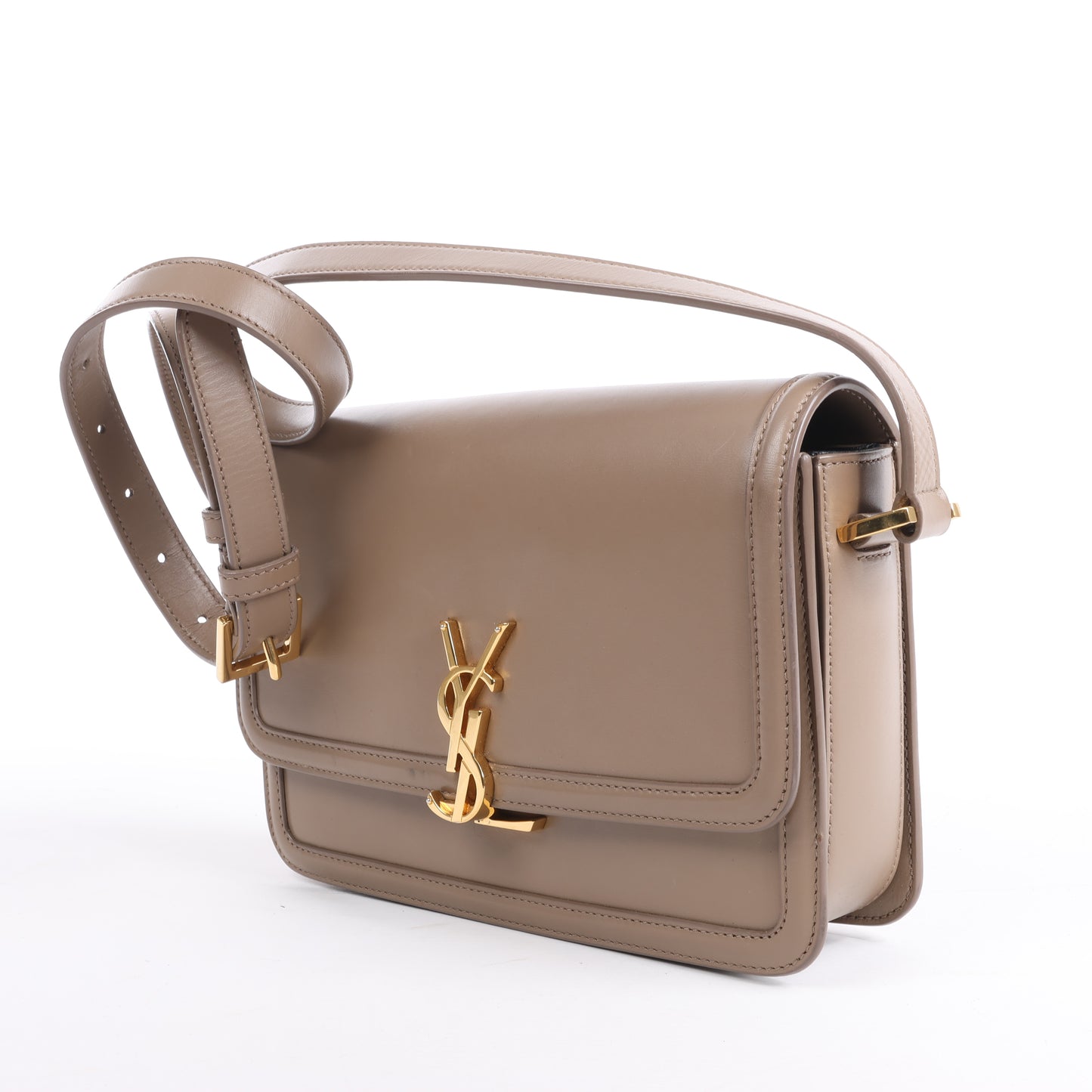 Saint Laurent Paris Solferino Leather Shoulder bag in beige