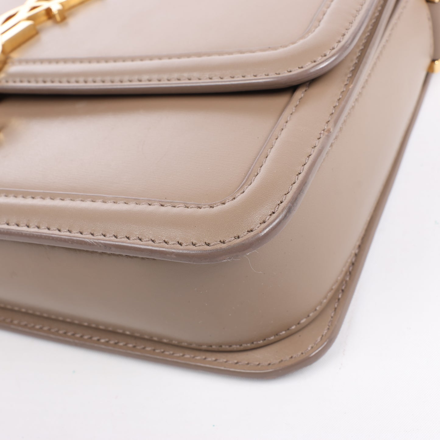 Saint Laurent Paris Solferino Leather Shoulder bag in beige