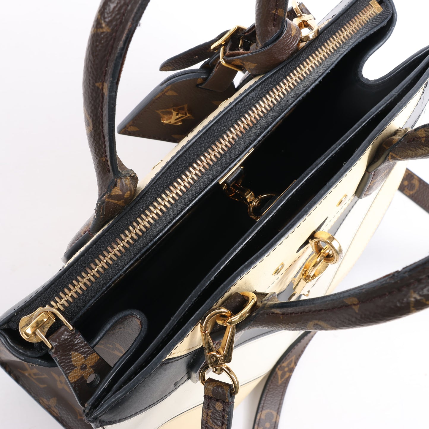 Louis Vuitton LV Logo City Steamer PM Handbag in Beige x Black