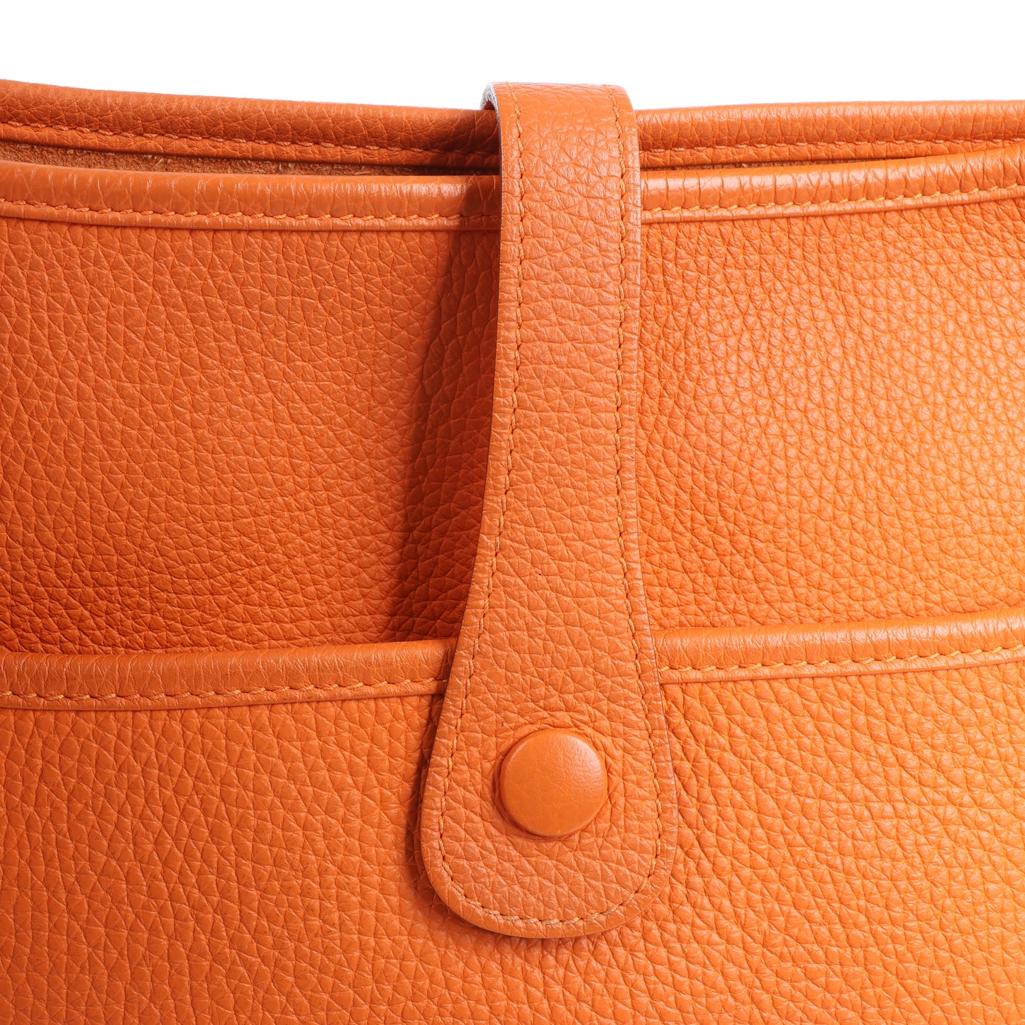 HERMES Evelyne 1 33 GM Taurillon Clemence Orange Silver Metal Fittings Shoulder bag □JO: 2011