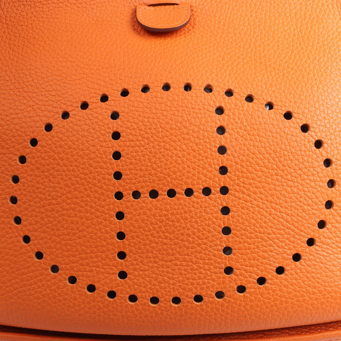 HERMES Evelyne 1 33 GM Taurillon Clemence Orange Silver Metal Fittings Shoulder bag □JO: 2011
