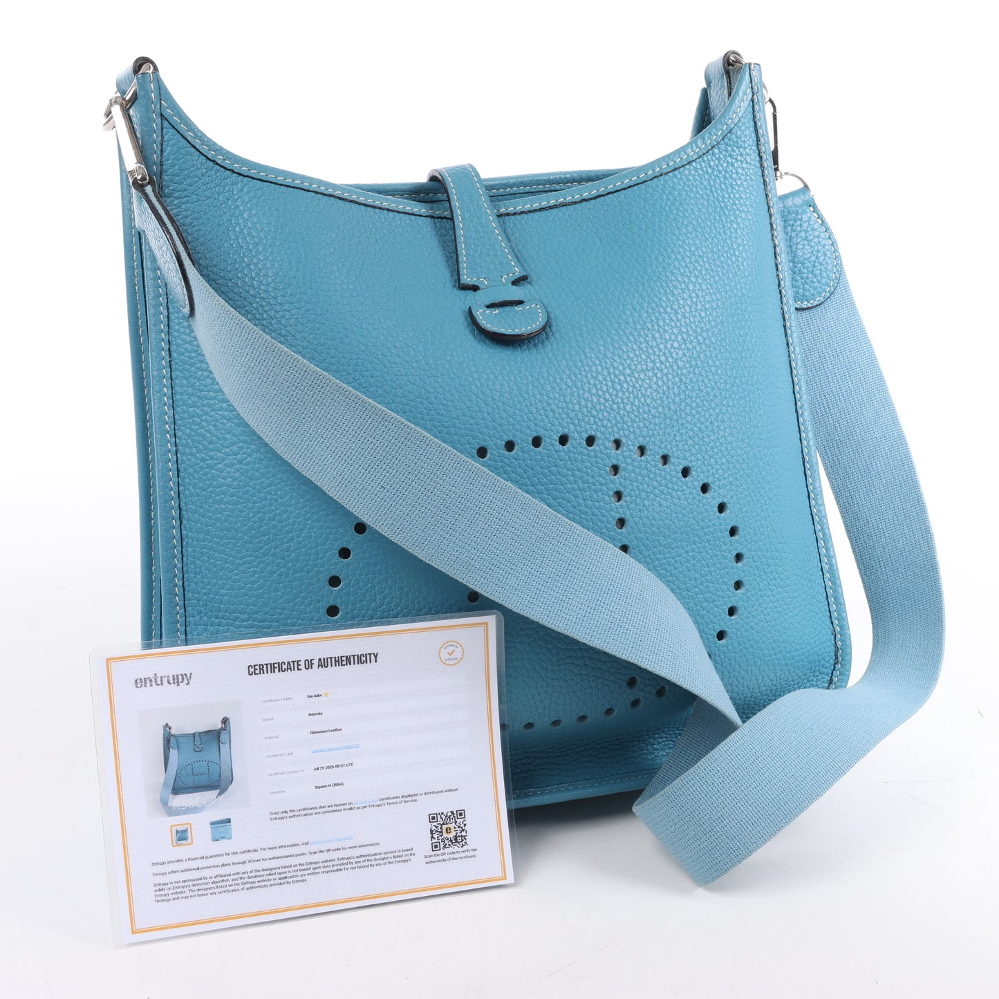 Hermès Evelyne 1 29 PM Taurillon Clemence Blue Jean Silber Metallbeschläge □H: 2004