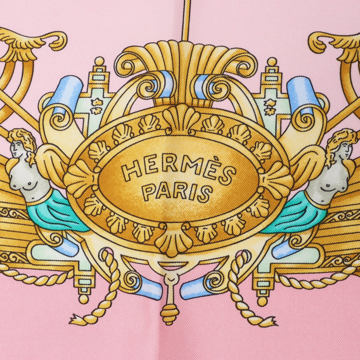 Hermes Carré 90 "VOILES DE LUMIERE" Silk handkerchief in Pink