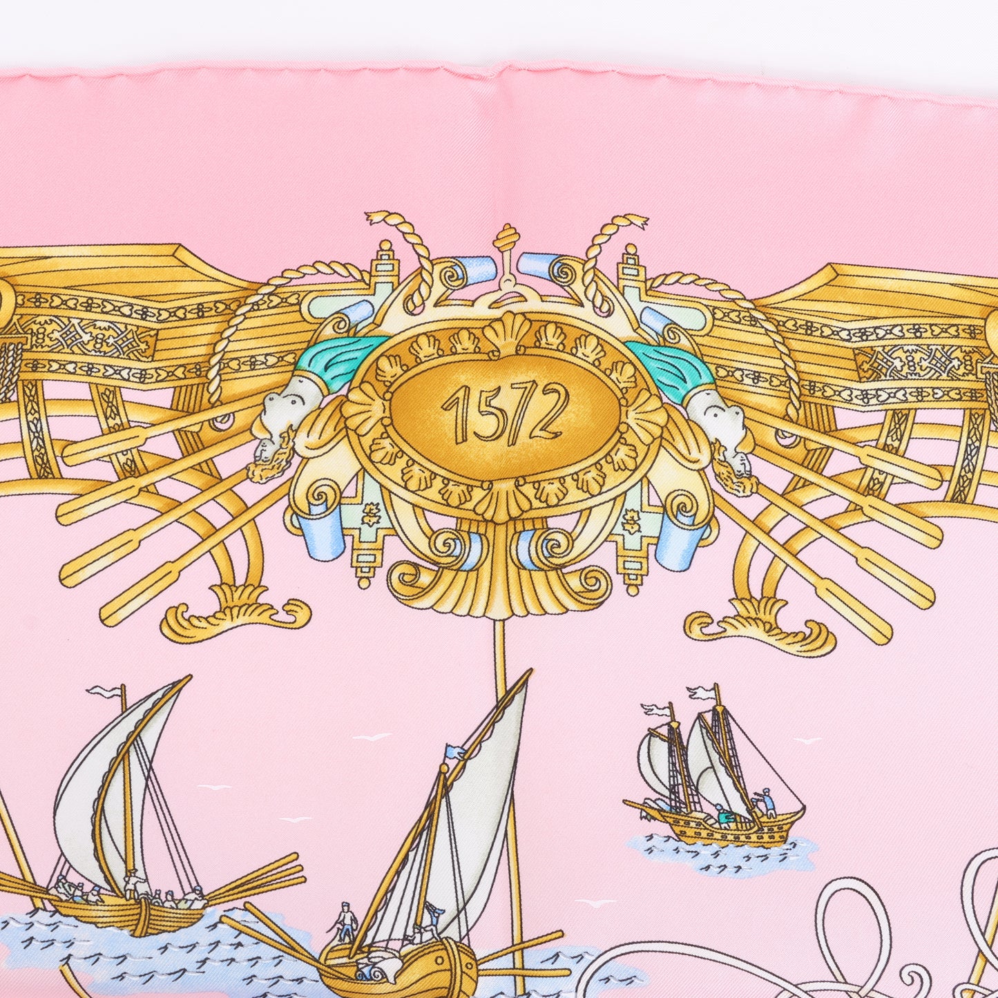 Hermes Carré 90 "VOILES DE LUMIERE" Silk handkerchief in Pink
