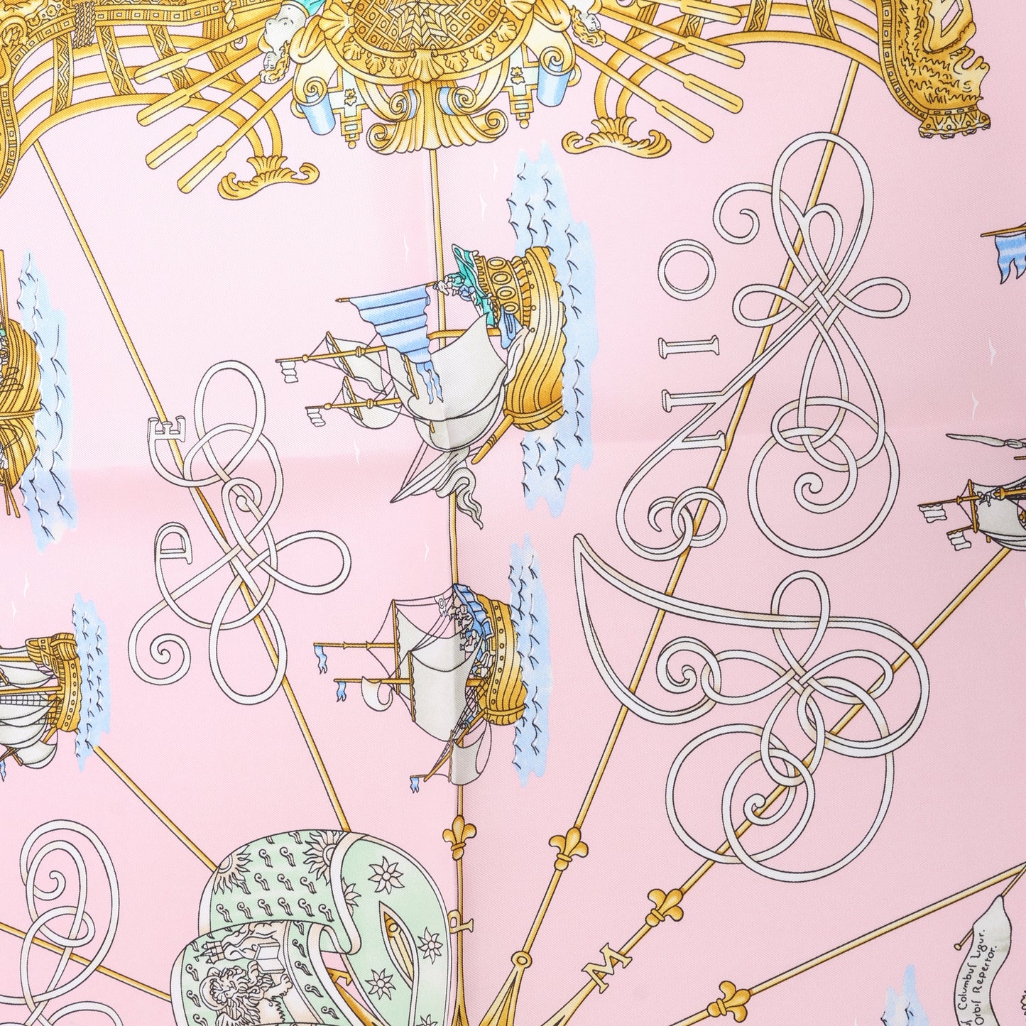 Hermes Carré 90 "VOILES DE LUMIERE" Silk handkerchief in Pink
