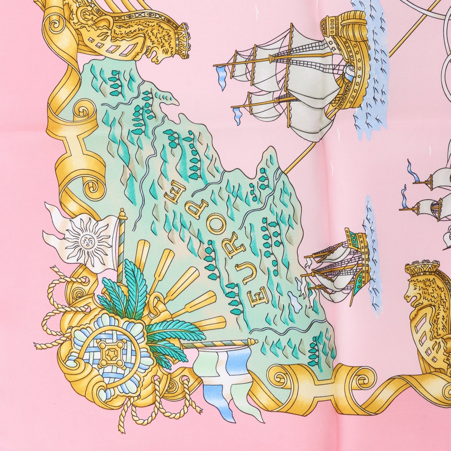 Hermes Carré 90 "VOILES DE LUMIERE" Silk handkerchief in Pink