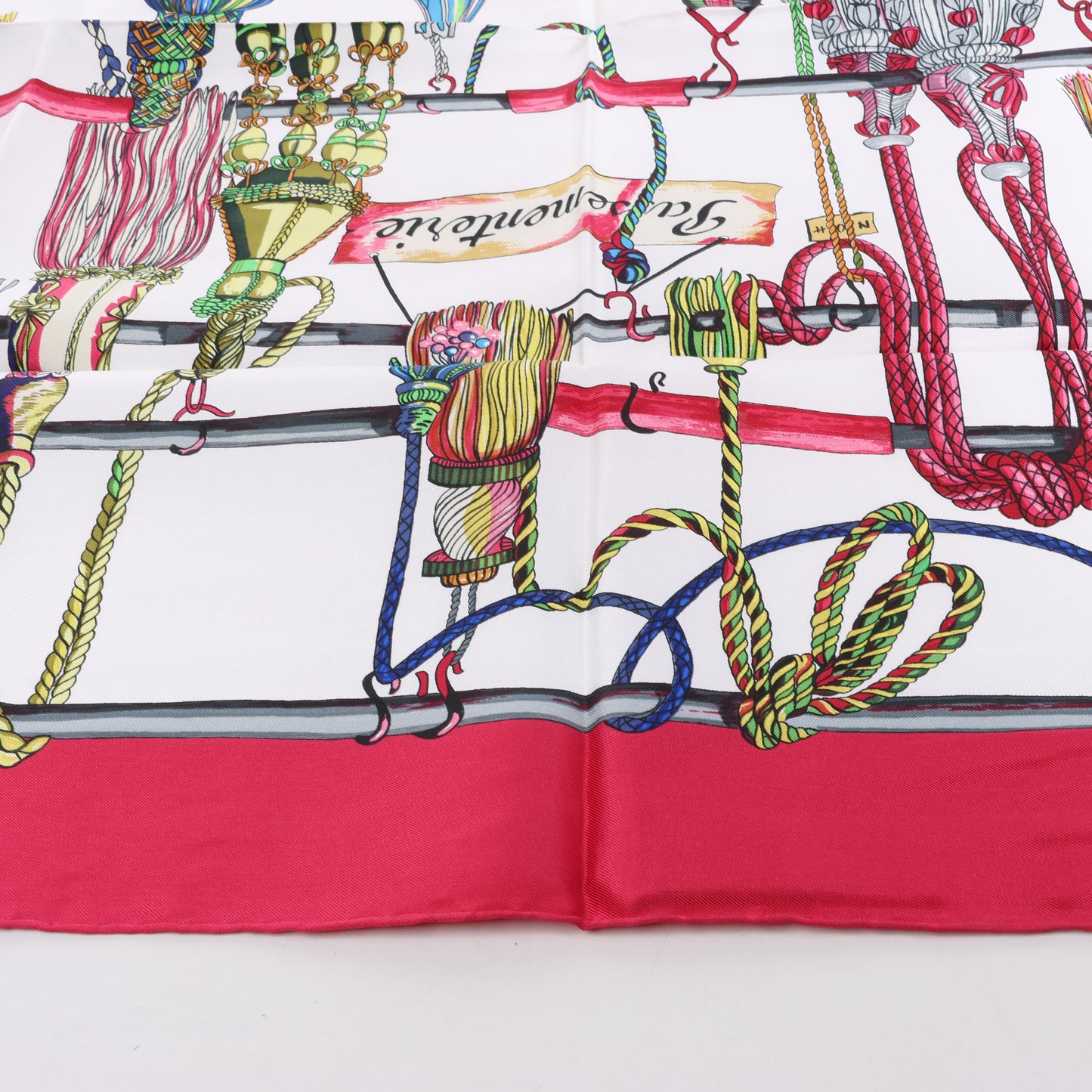 Hermes Carré 90 "PASEMENTERIE " Silk handkerchief in Red