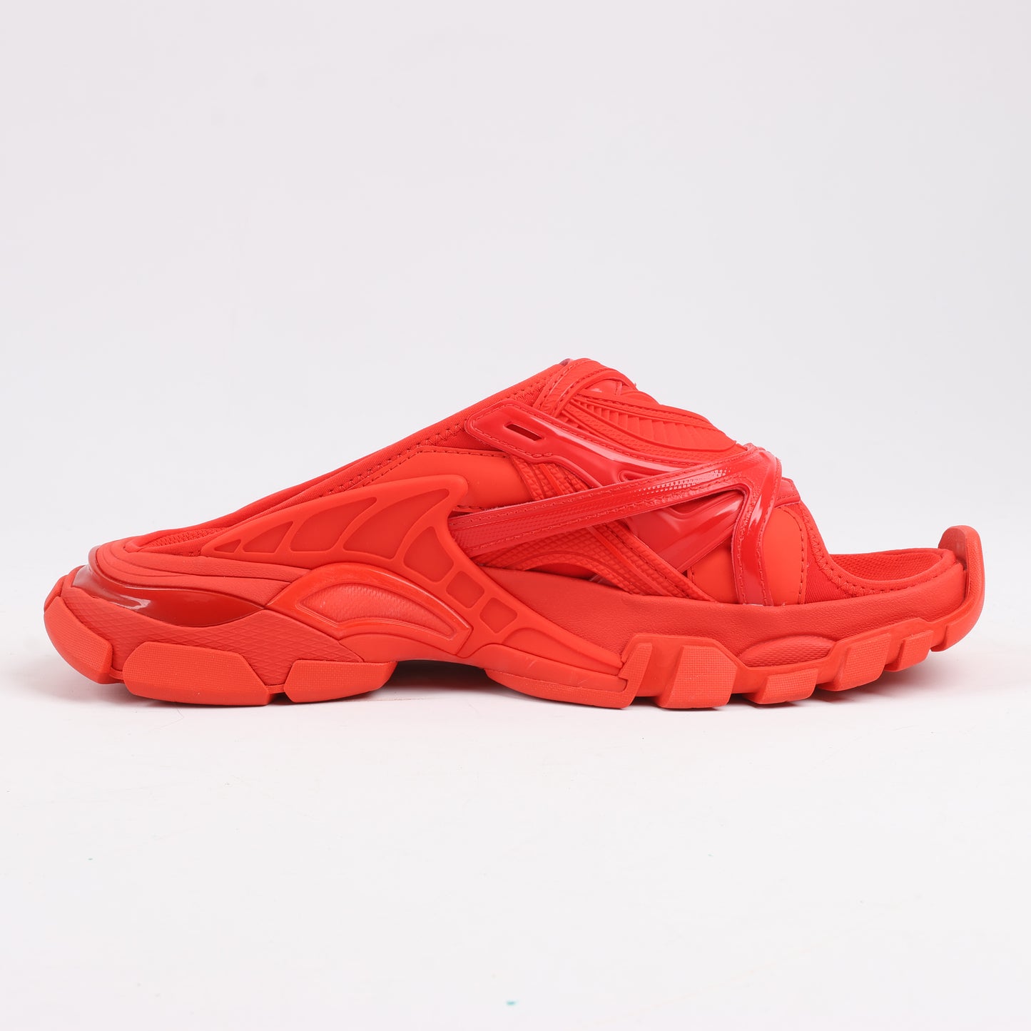 Sandales Balenciaga en tissu et caoutchouc, rouge 618083, pointure 39