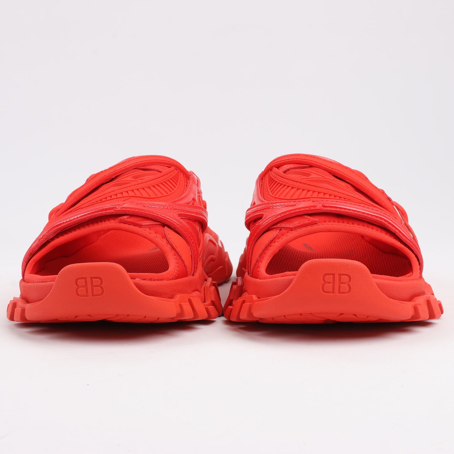 Sandales Balenciaga en tissu et caoutchouc, rouge 618083, pointure 39