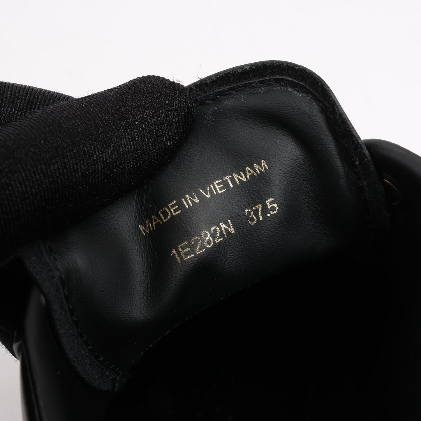 PRADA Logo Leather Sneakers in Black × White 1E282N, Size 37.5 EU