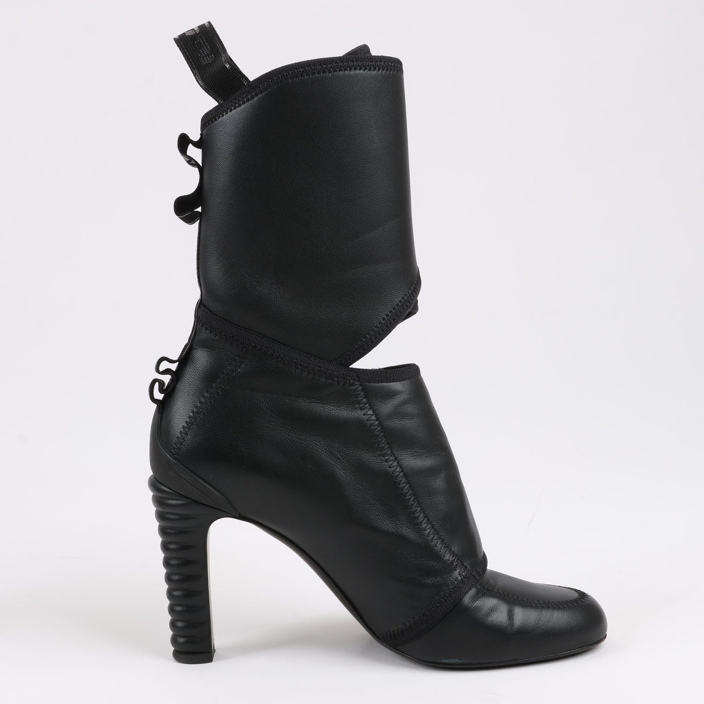 Fendi Leather Ankle Boots in Black, Size 38 EU