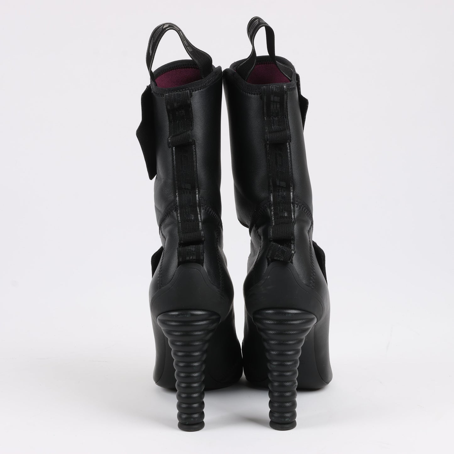 Fendi Leather Ankle Boots in Black, Size 38 EU
