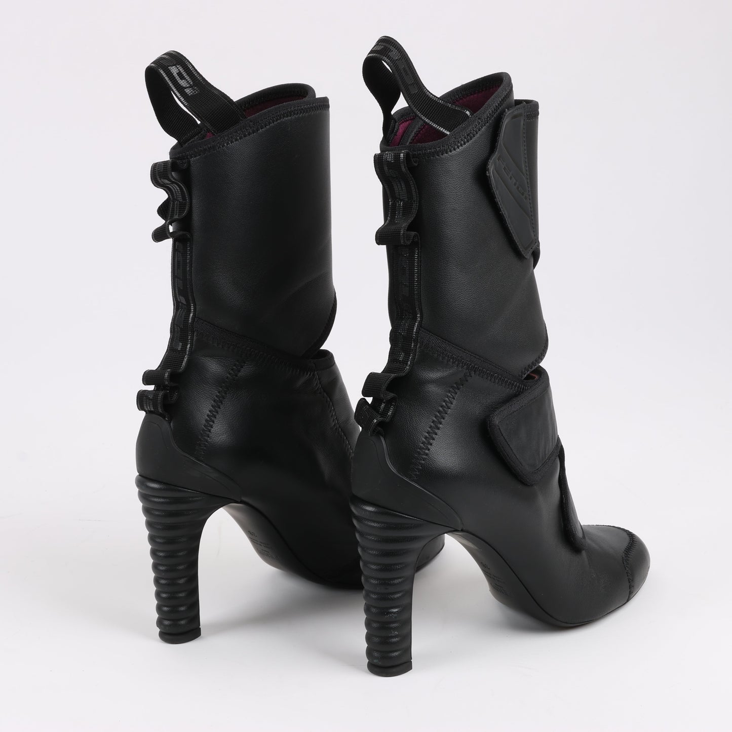 Fendi Leather Ankle Boots in Black, Size 38 EU