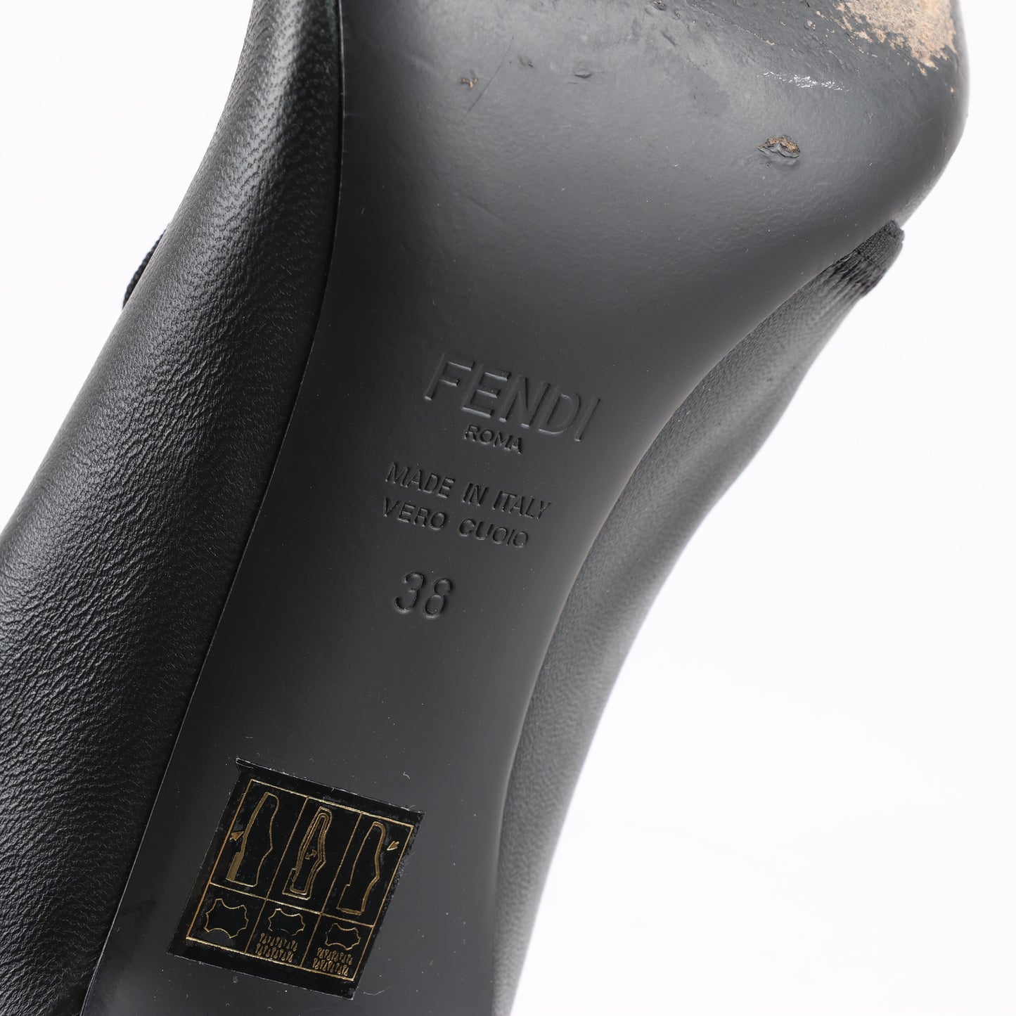 Fendi Leather Ankle Boots in Black, Size 38 EU