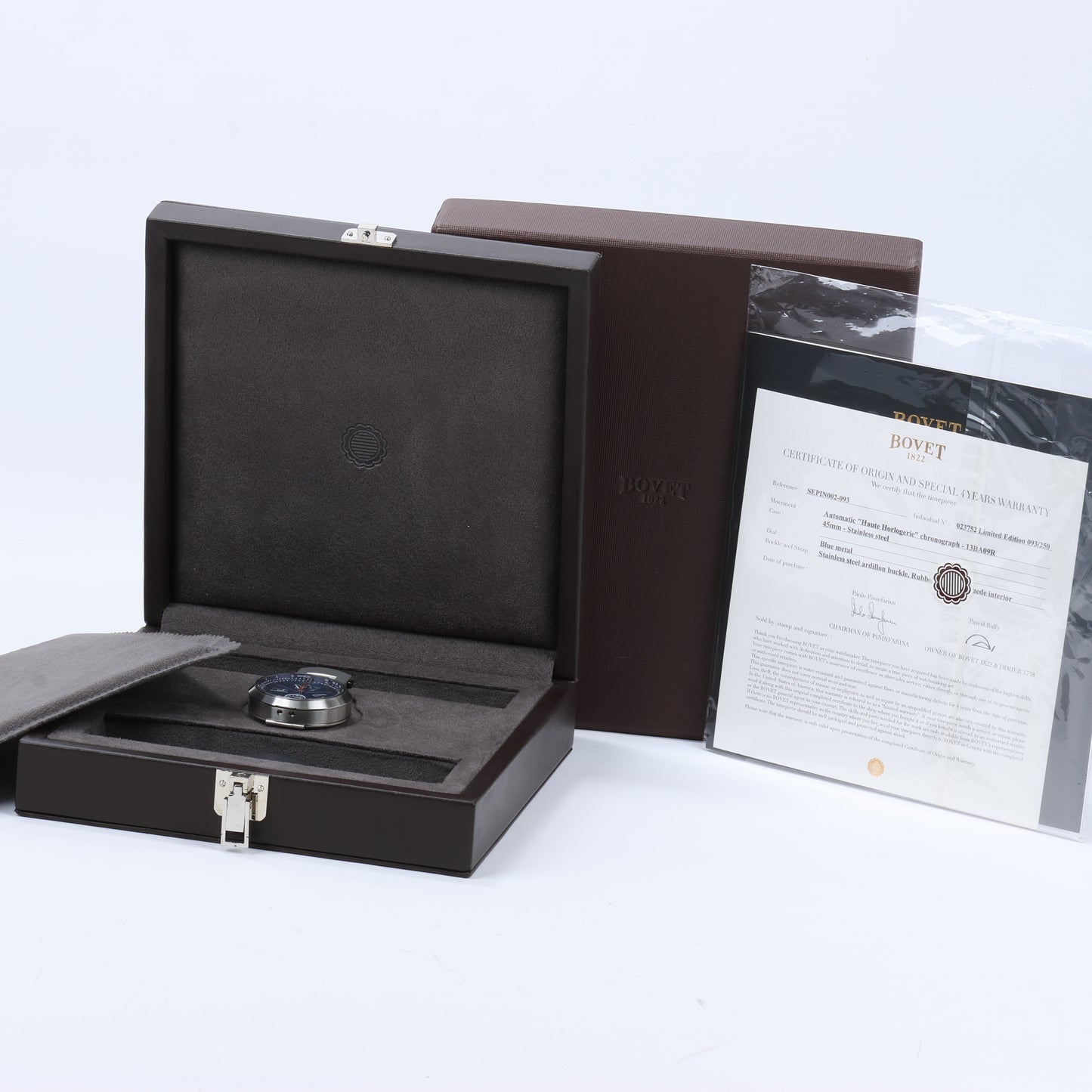Montre chronographe Bovet Sergio Split-Second SS, cadran bleu marine, 45 mm, SEPIN002