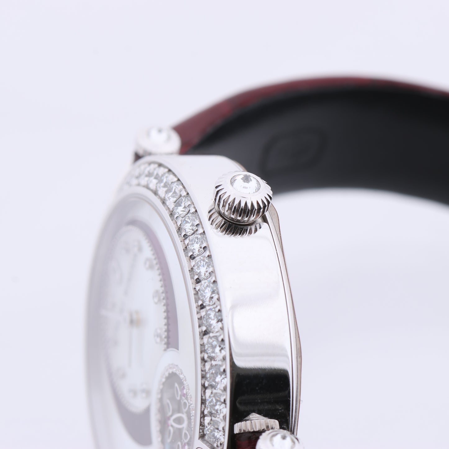 Montre Harry Winston Premier Diamond Second PRNASS36WW001 en cuir de crocodile x WG AT, cadran nacre, 36 mm