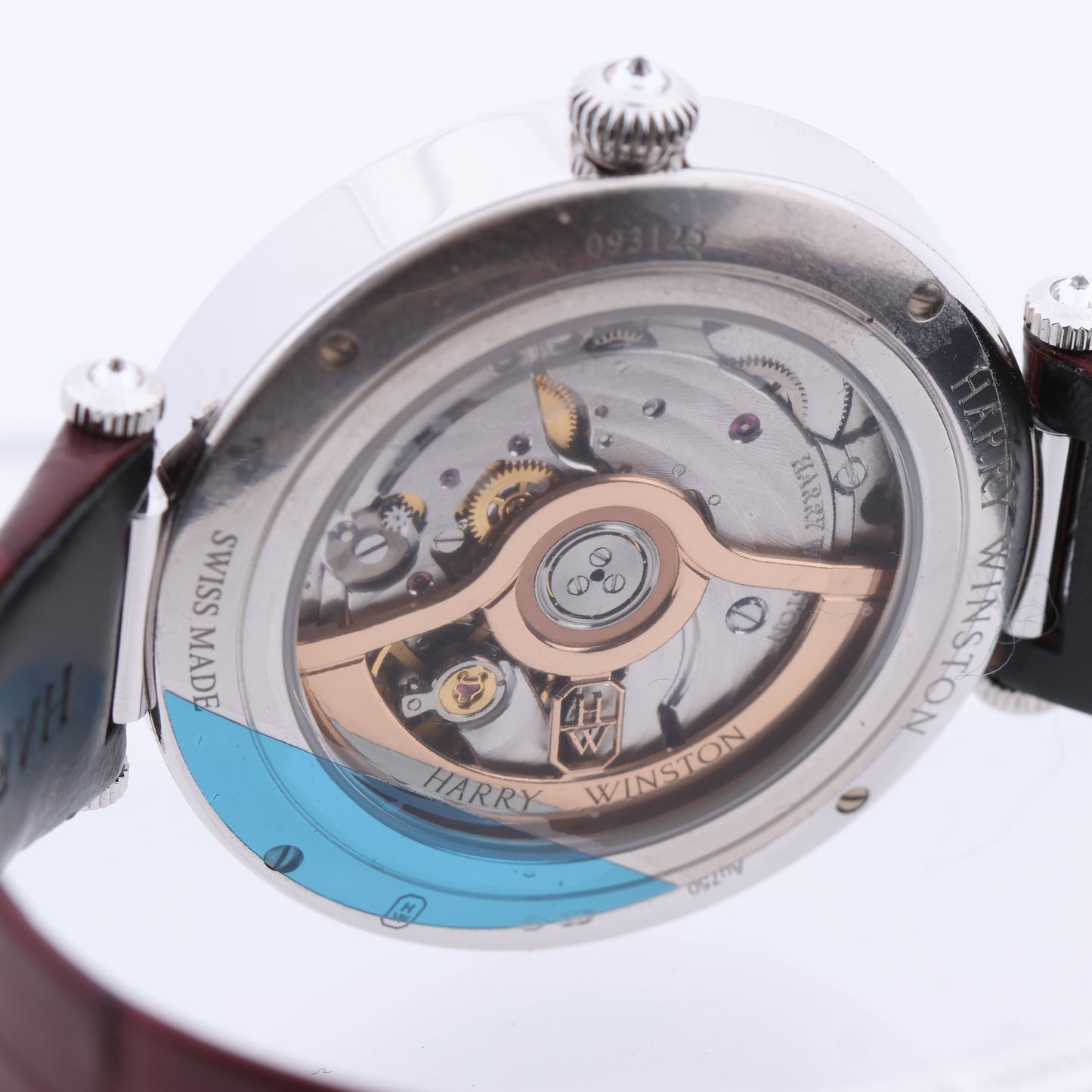 Montre Harry Winston Premier Diamond Second PRNASS36WW001 en cuir de crocodile x WG AT, cadran nacre, 36 mm