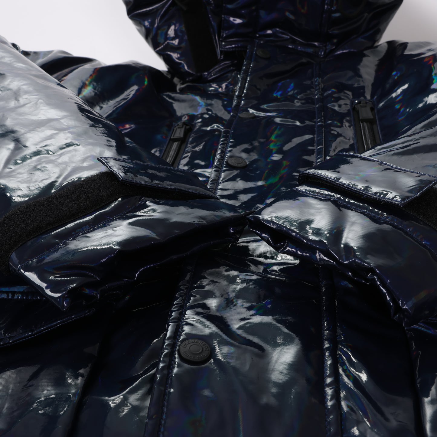 DSQUARED2 Glänzende Pufferjacke in Marineblau, Größe 48