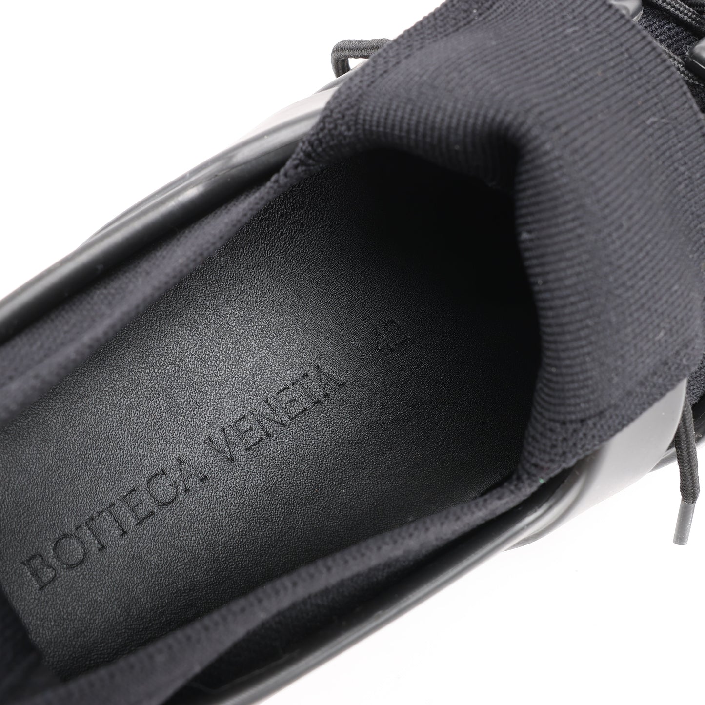 Baskets Bottega Veneta Trails Knit x Rubber noires, pointure 42