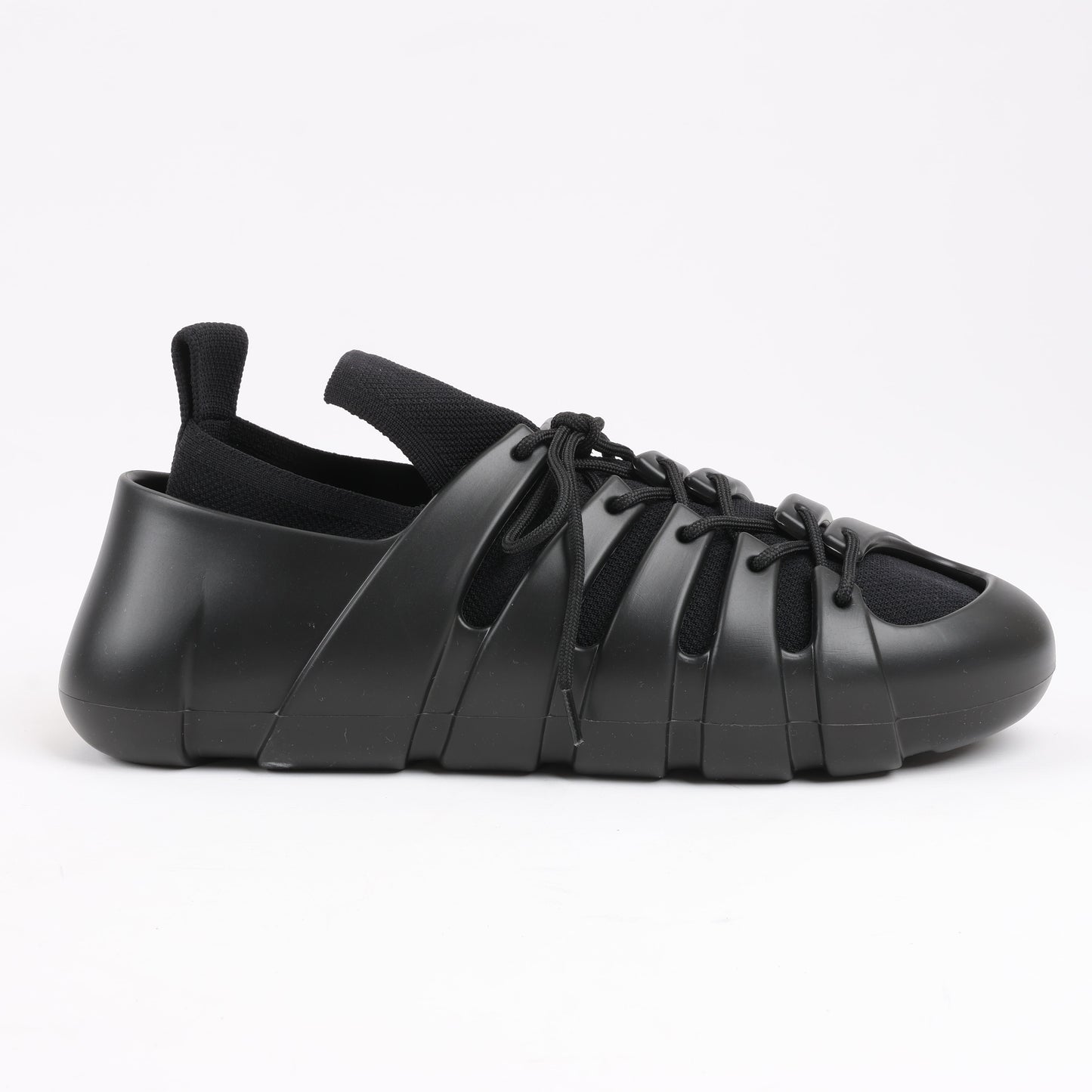 Baskets Bottega Veneta Trails Knit x Rubber noires, pointure 42