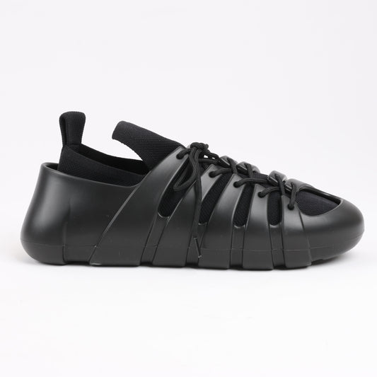 Bottega Veneta Trails Knit x Rubber Sneakers in Schwarz, Größe 42 EU