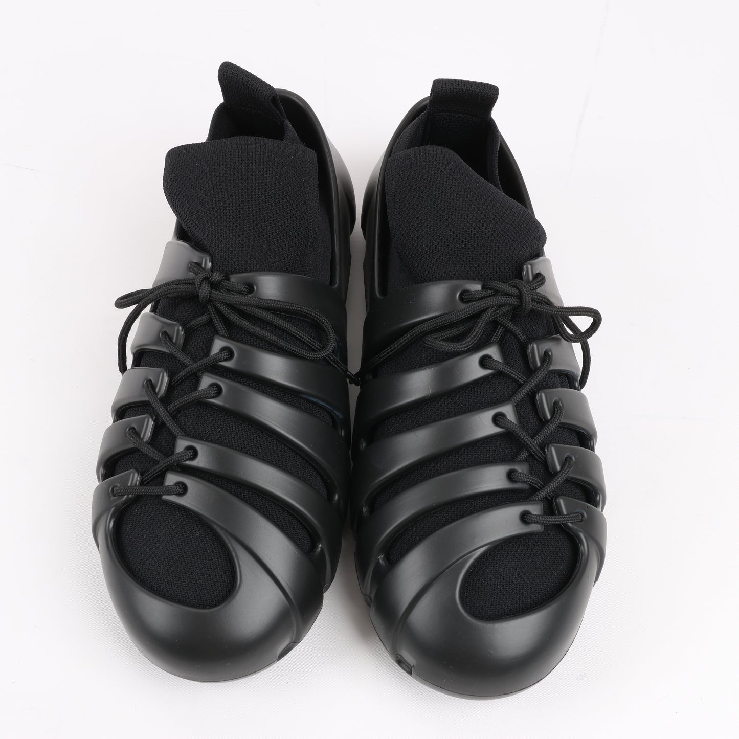 Baskets Bottega Veneta Trails Knit x Rubber noires, pointure 42