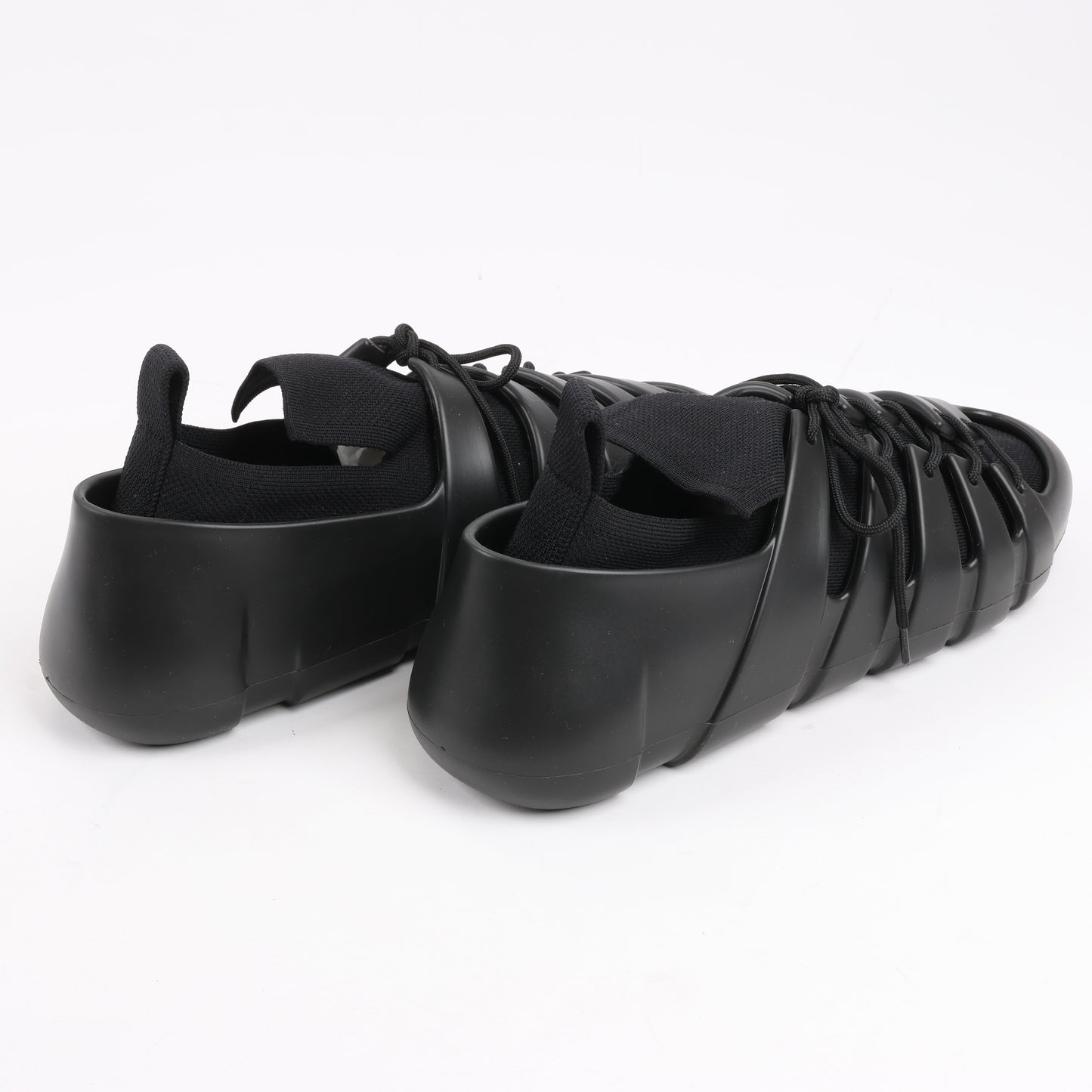 Baskets Bottega Veneta Trails Knit x Rubber noires, pointure 42