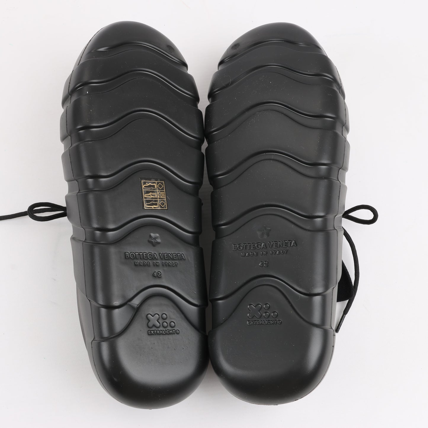Baskets Bottega Veneta Trails Knit x Rubber noires, pointure 42
