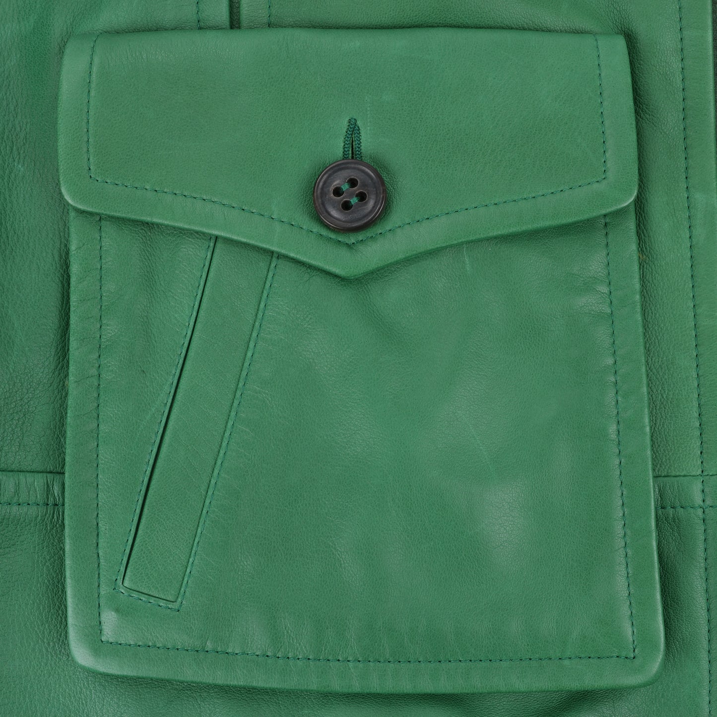 DSQUARED2 Grüne Leder-Cape-Jacke, Stil S75AM0561, Größe 38