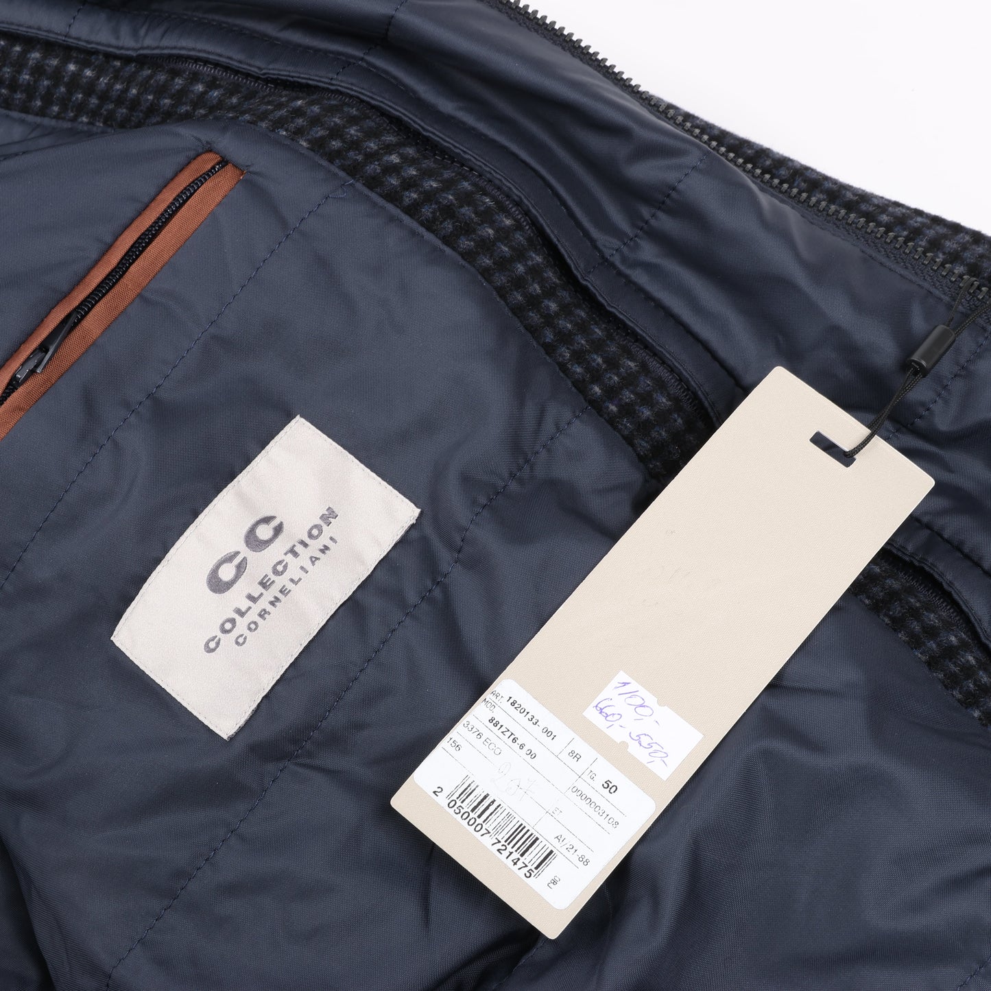 CC Collection Corneliani Wollmantel mit herausnehmbarem Kapuzenfutter, Größe 50