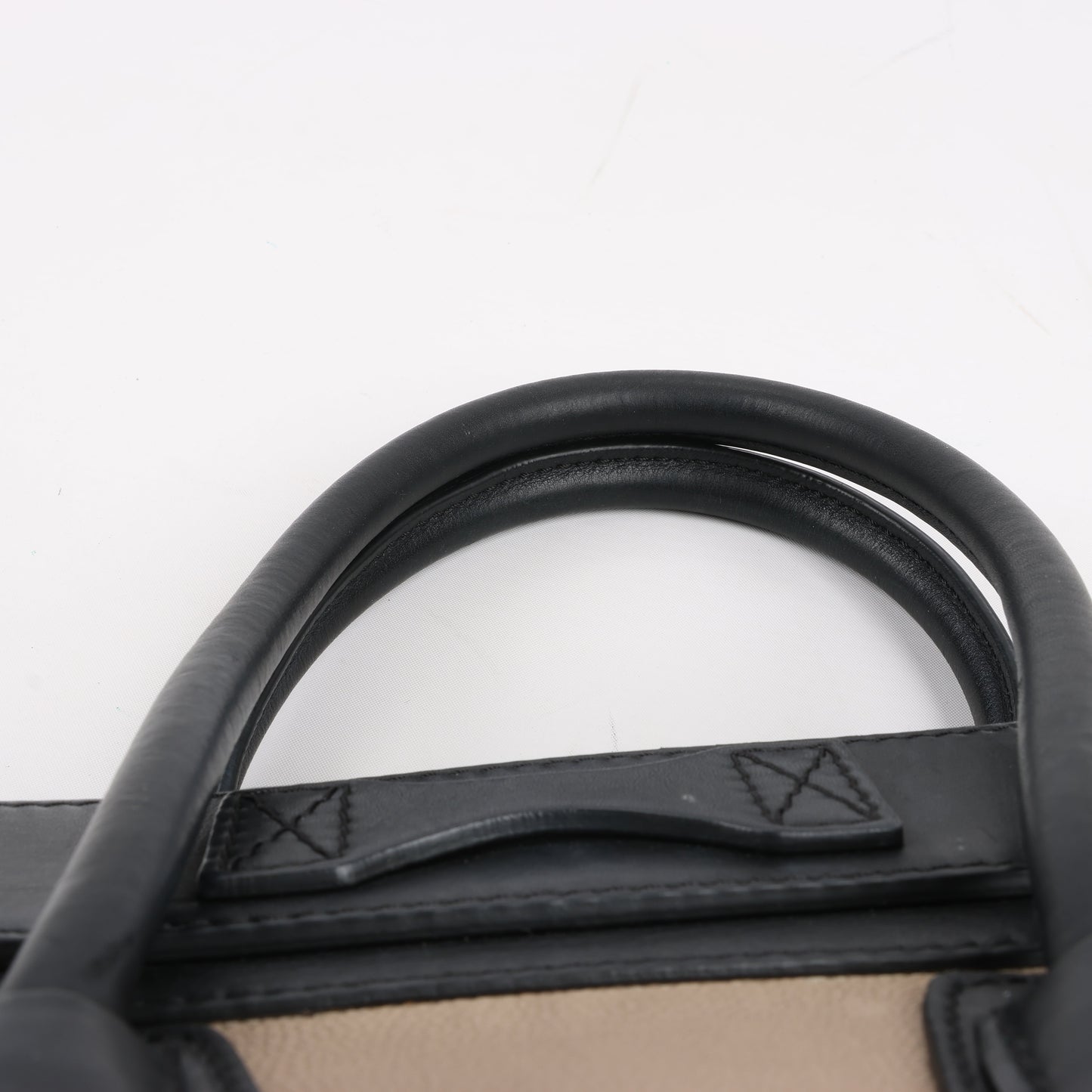 CELINE Luggage Micro Leather Handbag Tri-color in Beige