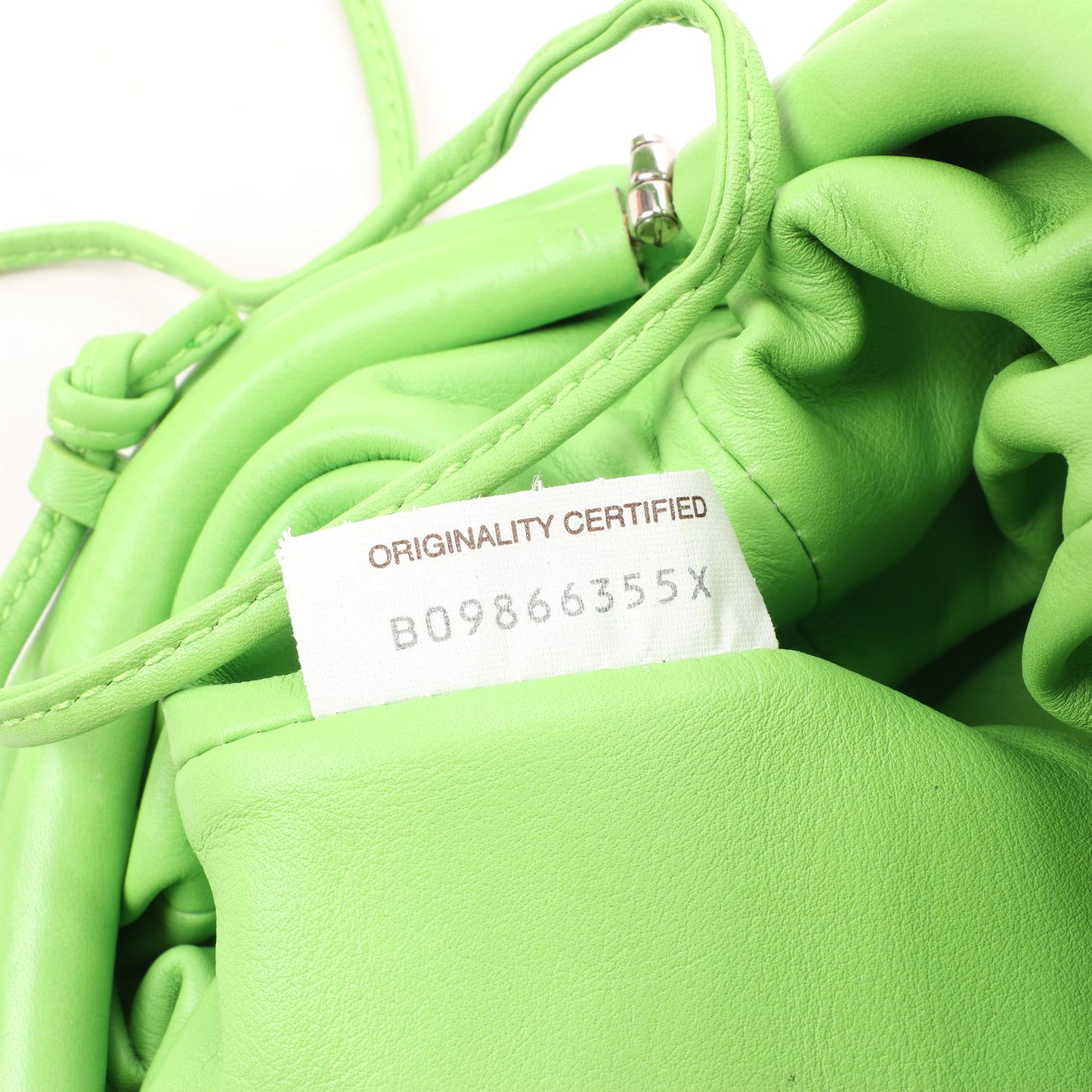 Bottega Veneta Mini The Pouch Leather Crossbody bag in Acid Green