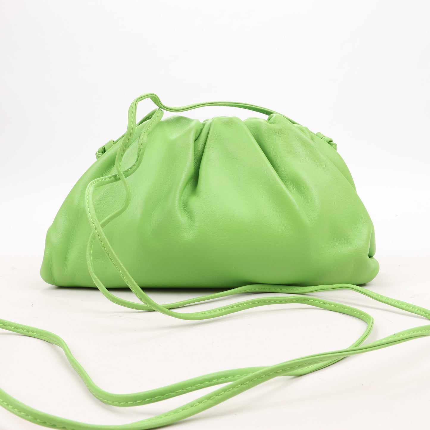 Bottega Veneta Mini The Pouch Leather Crossbody bag in Acid Green
