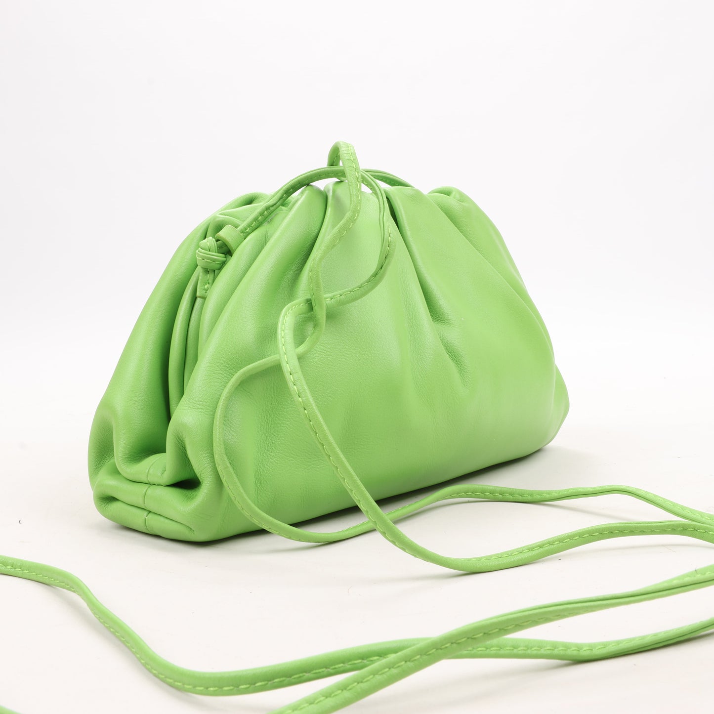 Bottega Veneta Mini The Pouch Leather Crossbody bag in Acid Green