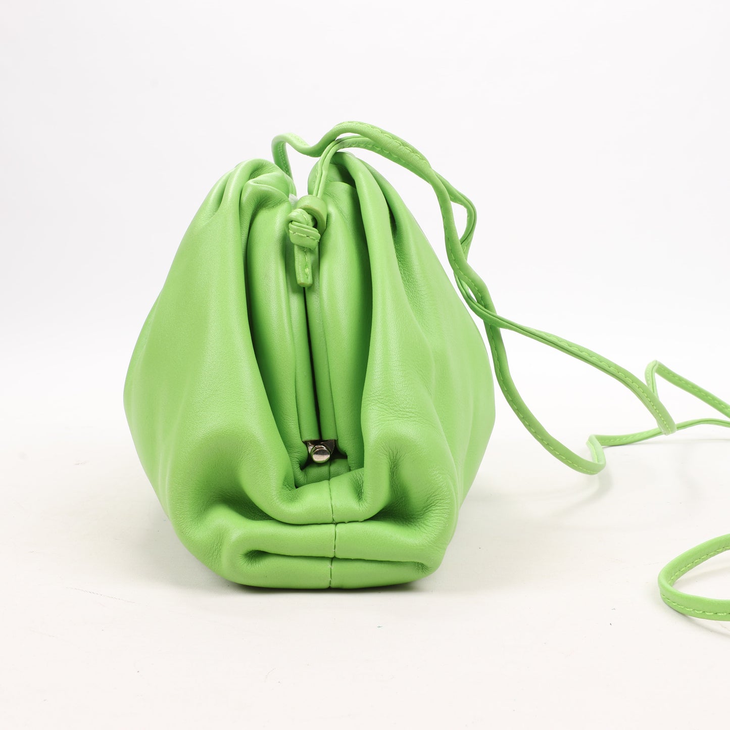 Bottega Veneta Mini The Pouch Leather Crossbody bag in Acid Green