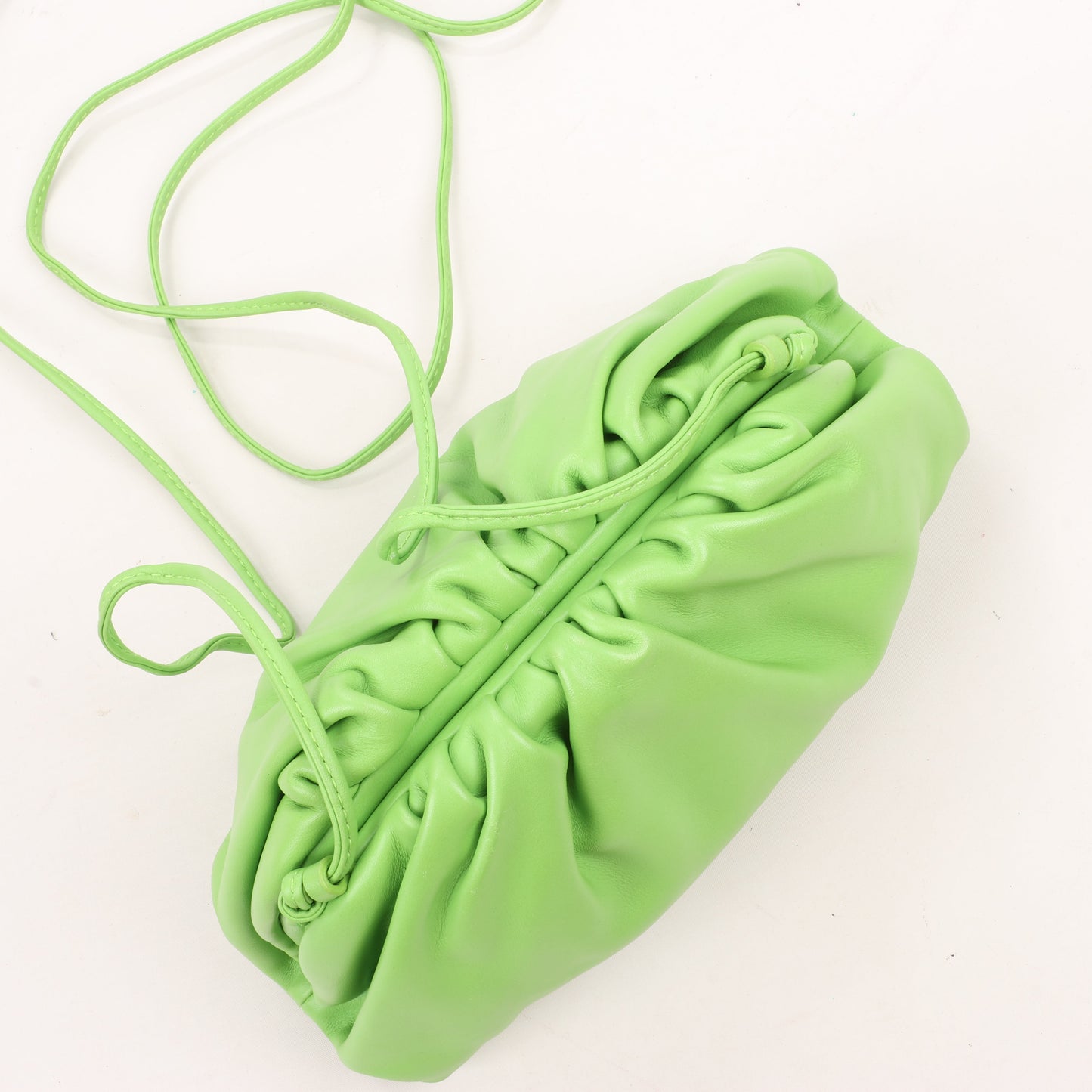 Bottega Veneta Mini The Pouch Leather Crossbody bag in Acid Green