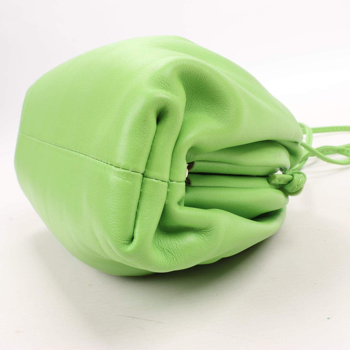 Bottega Veneta Mini The Pouch Leather Crossbody bag in Acid Green