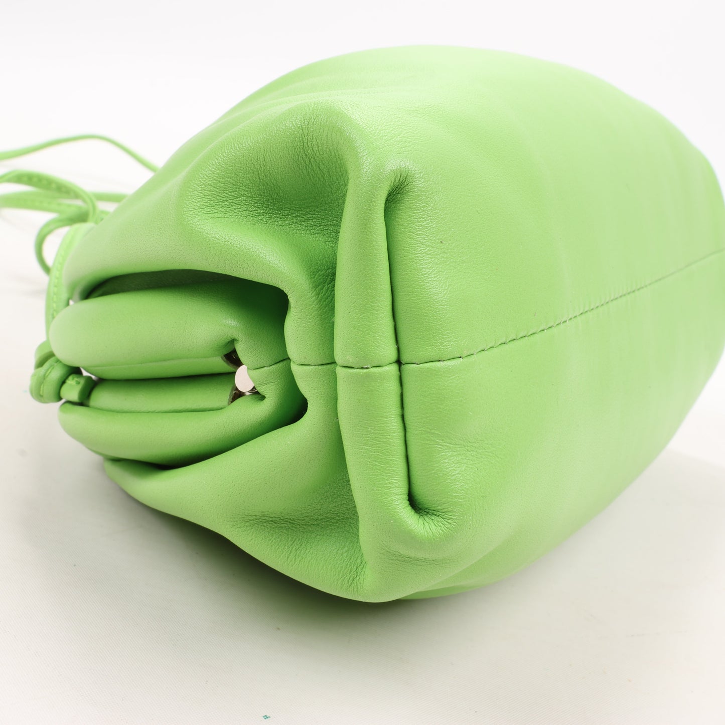 Bottega Veneta Mini The Pouch Leather Crossbody bag in Acid Green