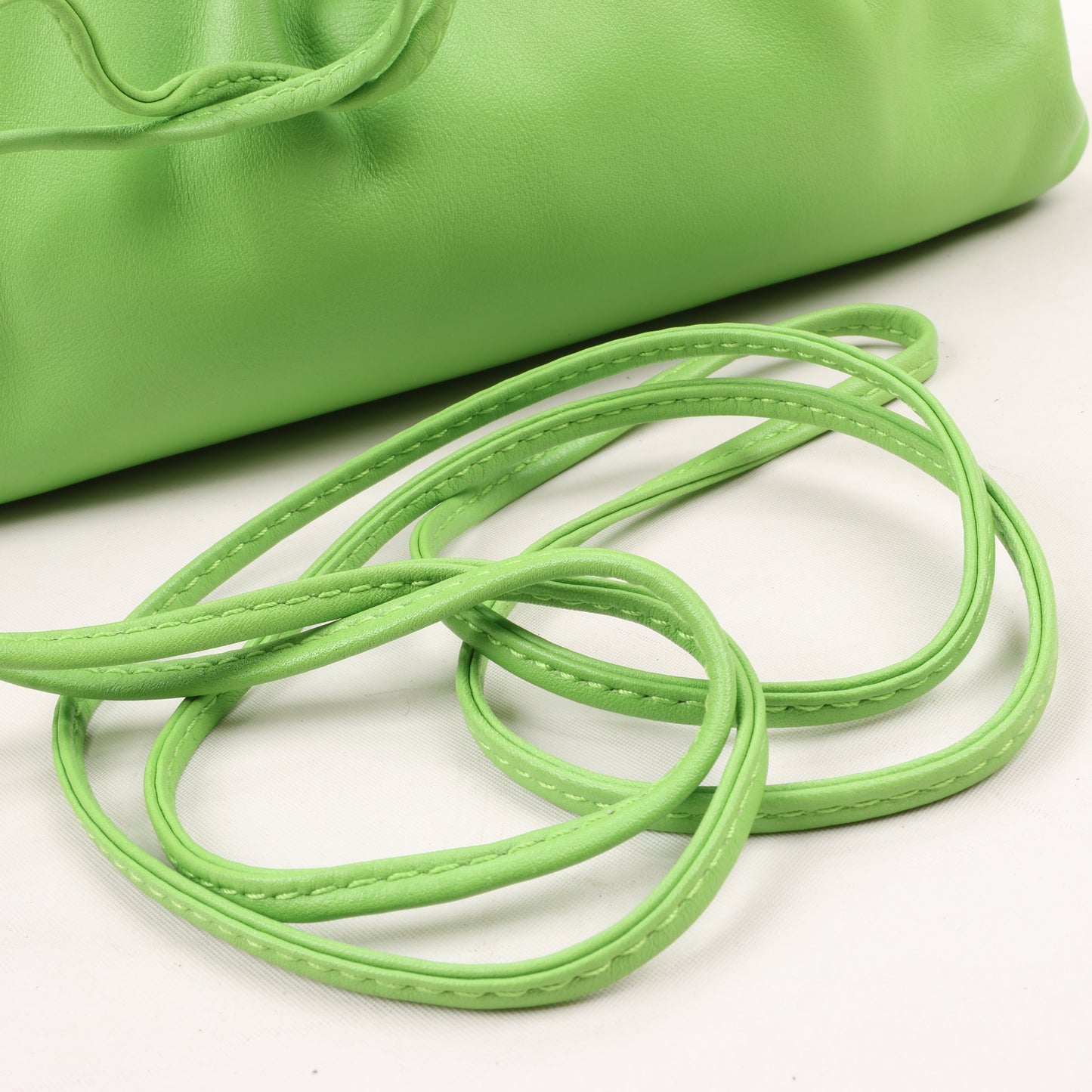Bottega Veneta Mini The Pouch Leather Crossbody bag in Acid Green