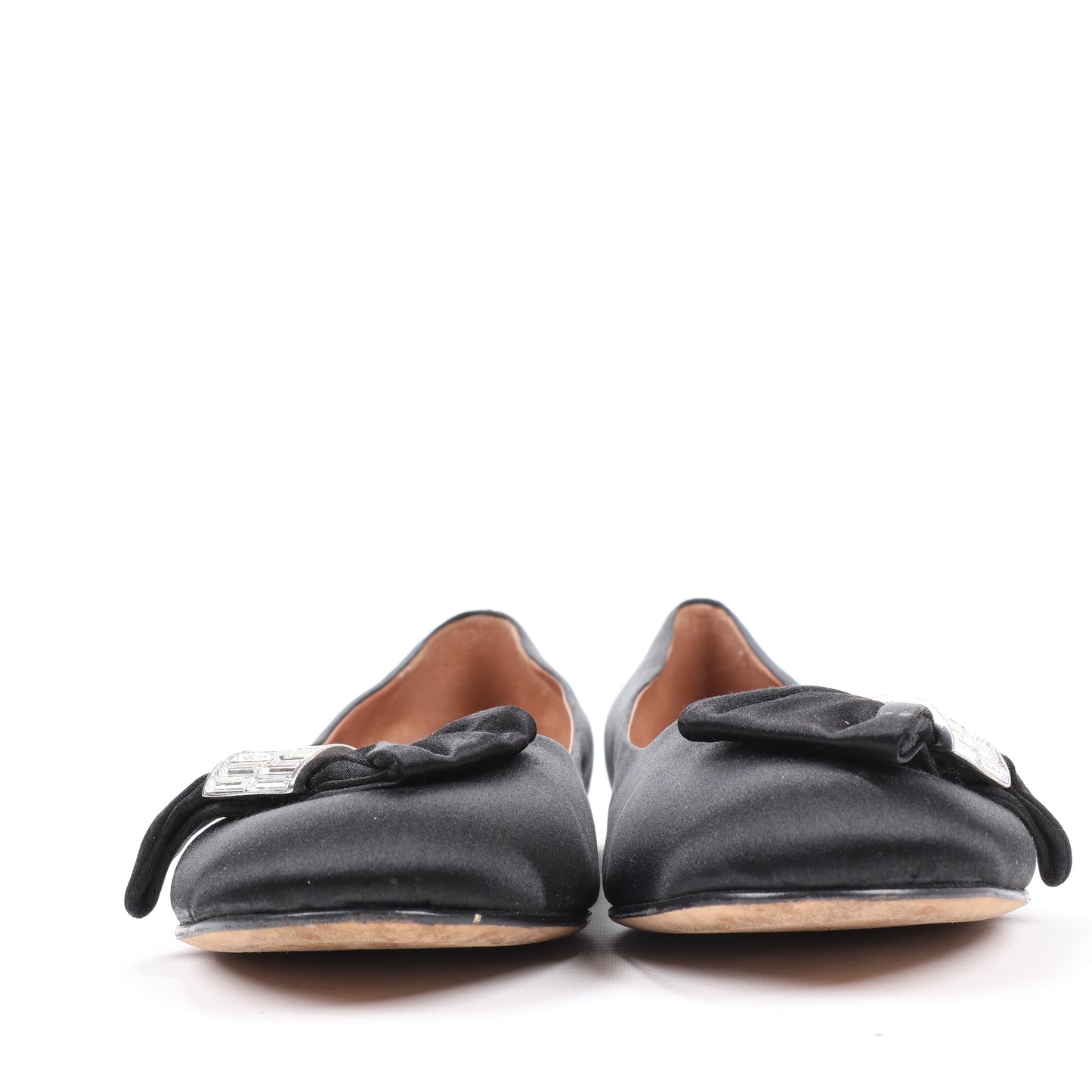 Giuseppe Zanotti Black Ballet Flats with Bow in Size 37 EU