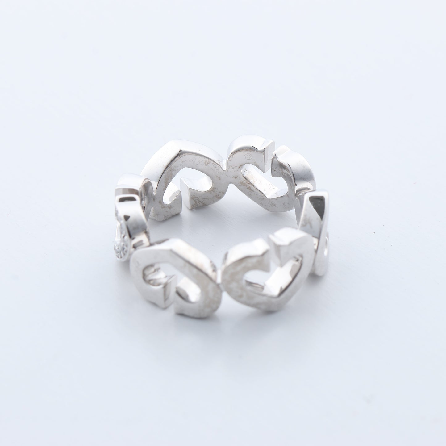 Cartier C Heart Diamond Ring 750(WG) 8.0g, Size 47 EU