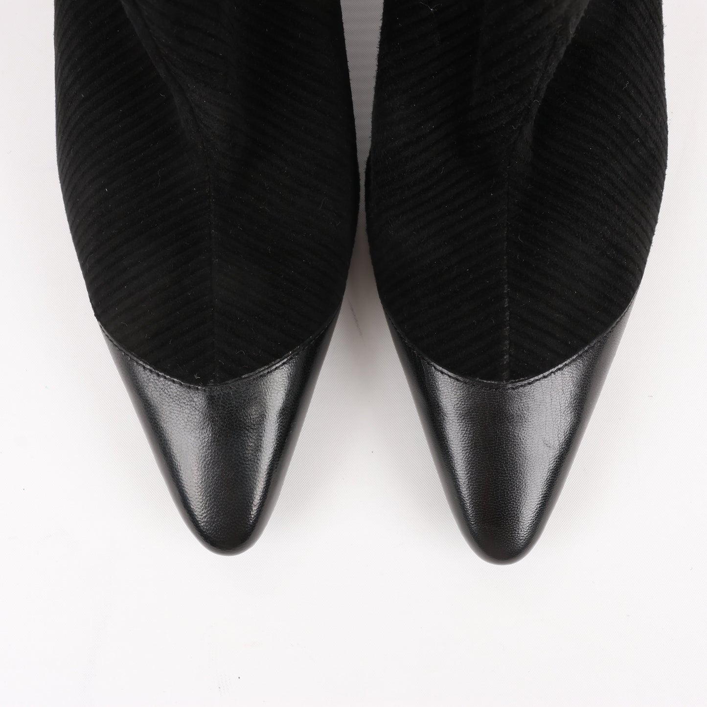Ferragamo Gancini Leather & Suede Ankle Boots in Black, Size 4.5 US
