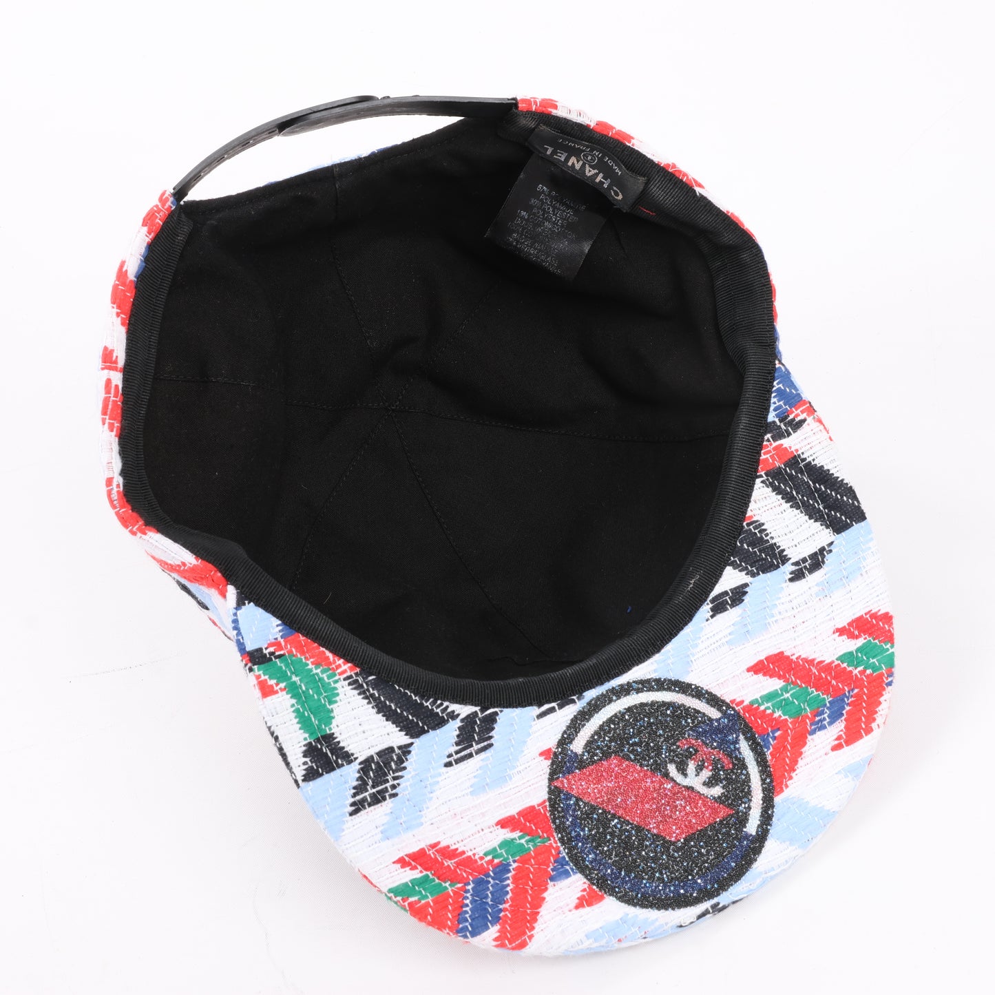 Chanel Tweed Woven Airline CC Cap Hat Red White Blue