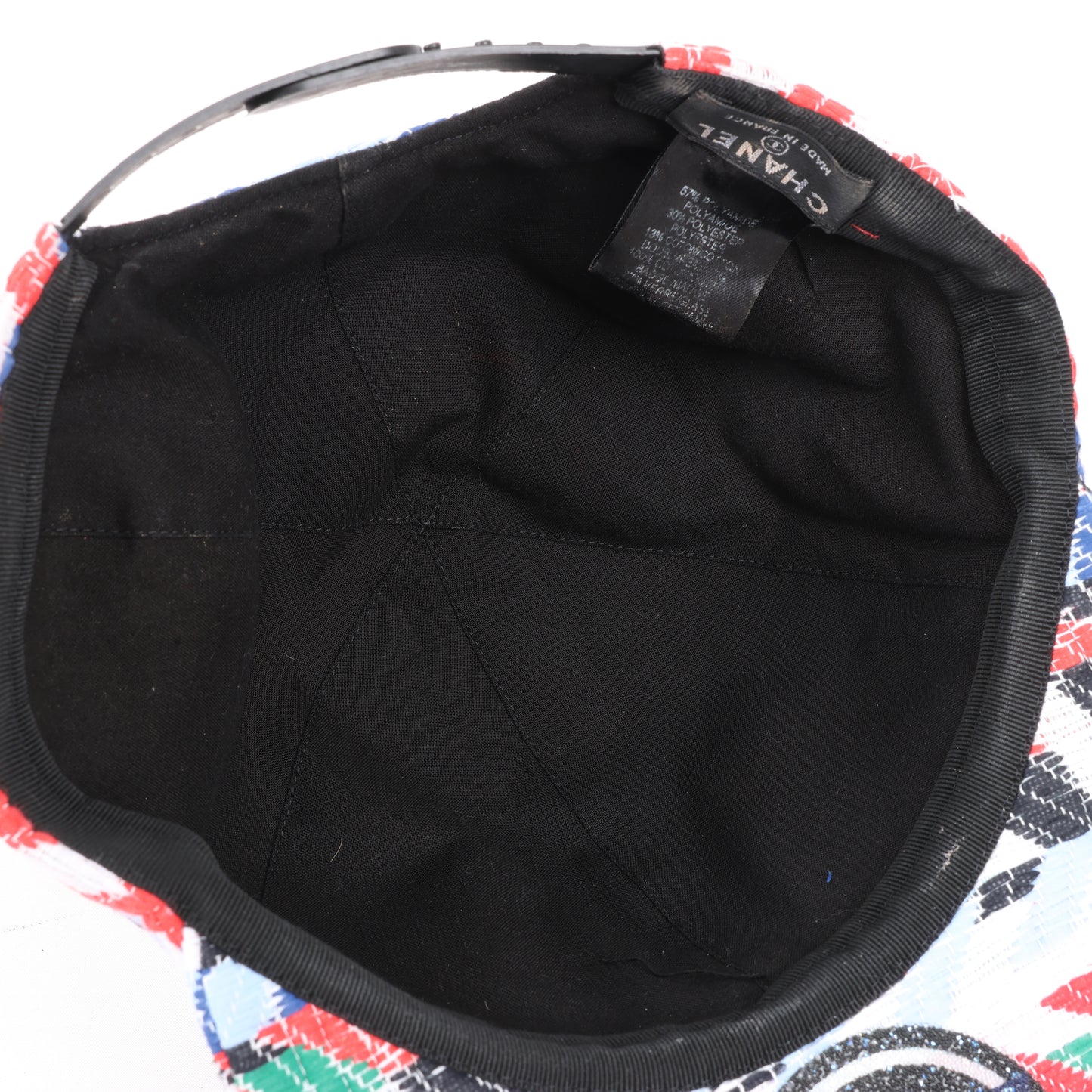 Chanel Tweed Woven Airline CC Cap Hat Red White Blue