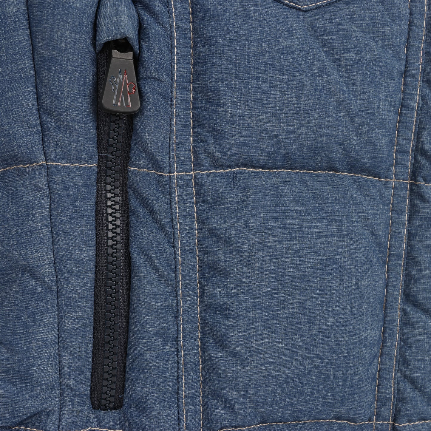 Moncler Grenoble Blue Denim Ärmellose Jacke, Größe 1 S