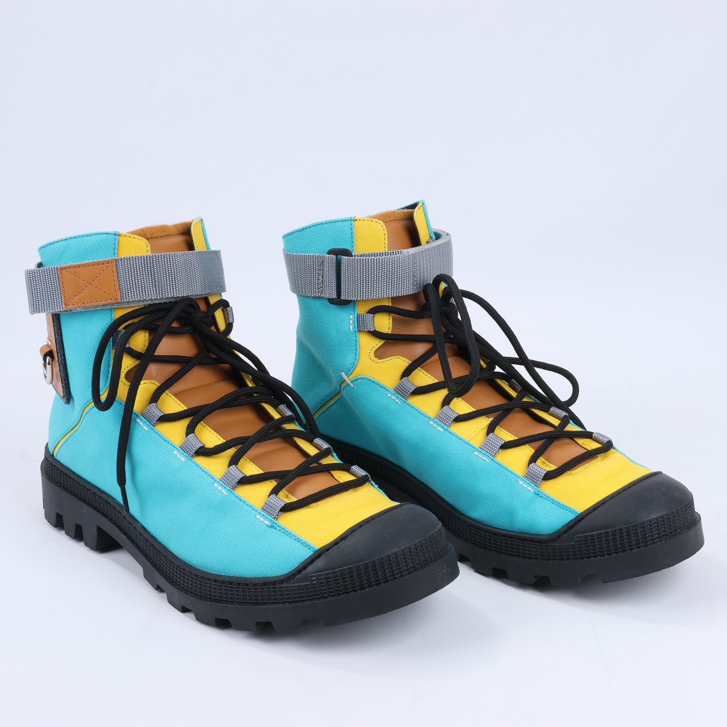 LOEWE Anagram 20SS Canvas & Leather Short Boots 44 EU in Multicolor
