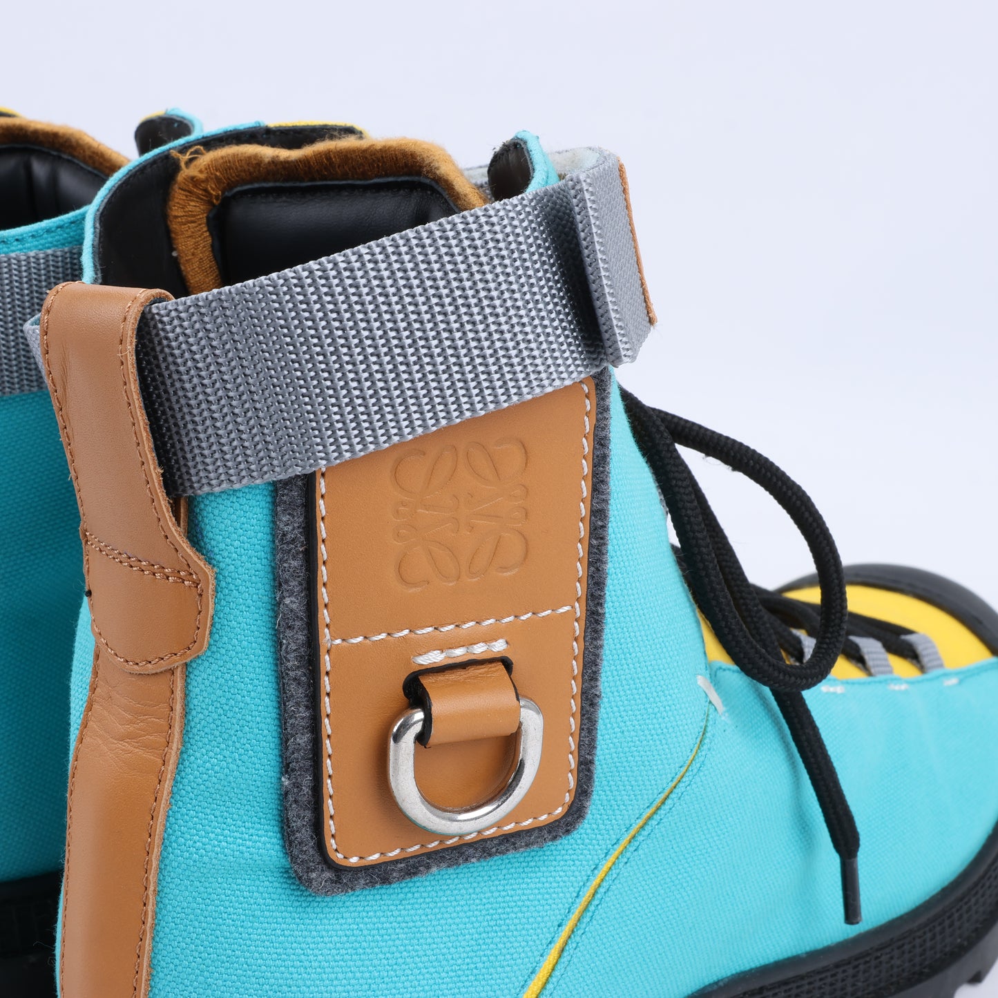 LOEWE Anagram 20SS Canvas & Leather Short Boots 44 EU in Multicolor