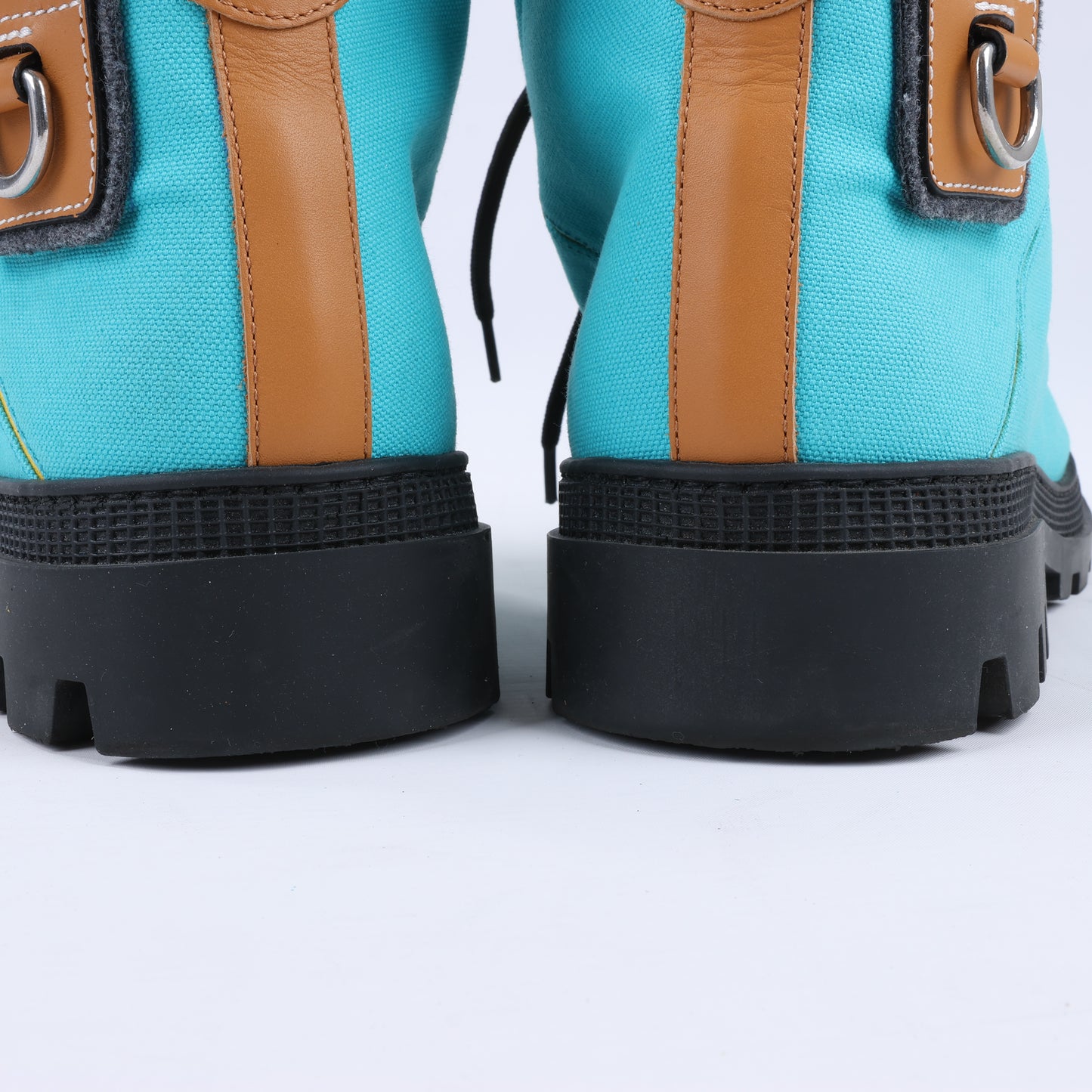 LOEWE Anagram 20SS Canvas & Leather Short Boots 44 EU in Multicolor