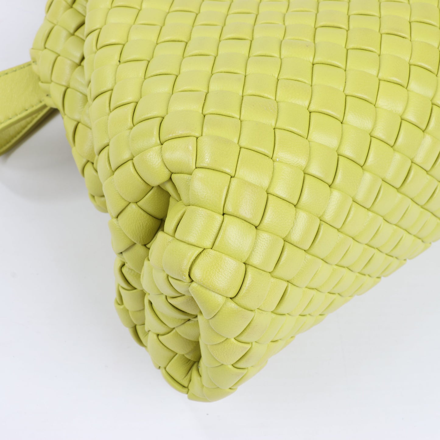 Bottega Veneta Intrecciato Small Leather 2Way Handbag in Yellowish Green