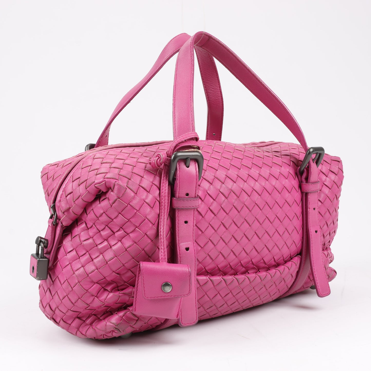BOTTEGA VENETA Sac à main en cuir Intrecciato en rose